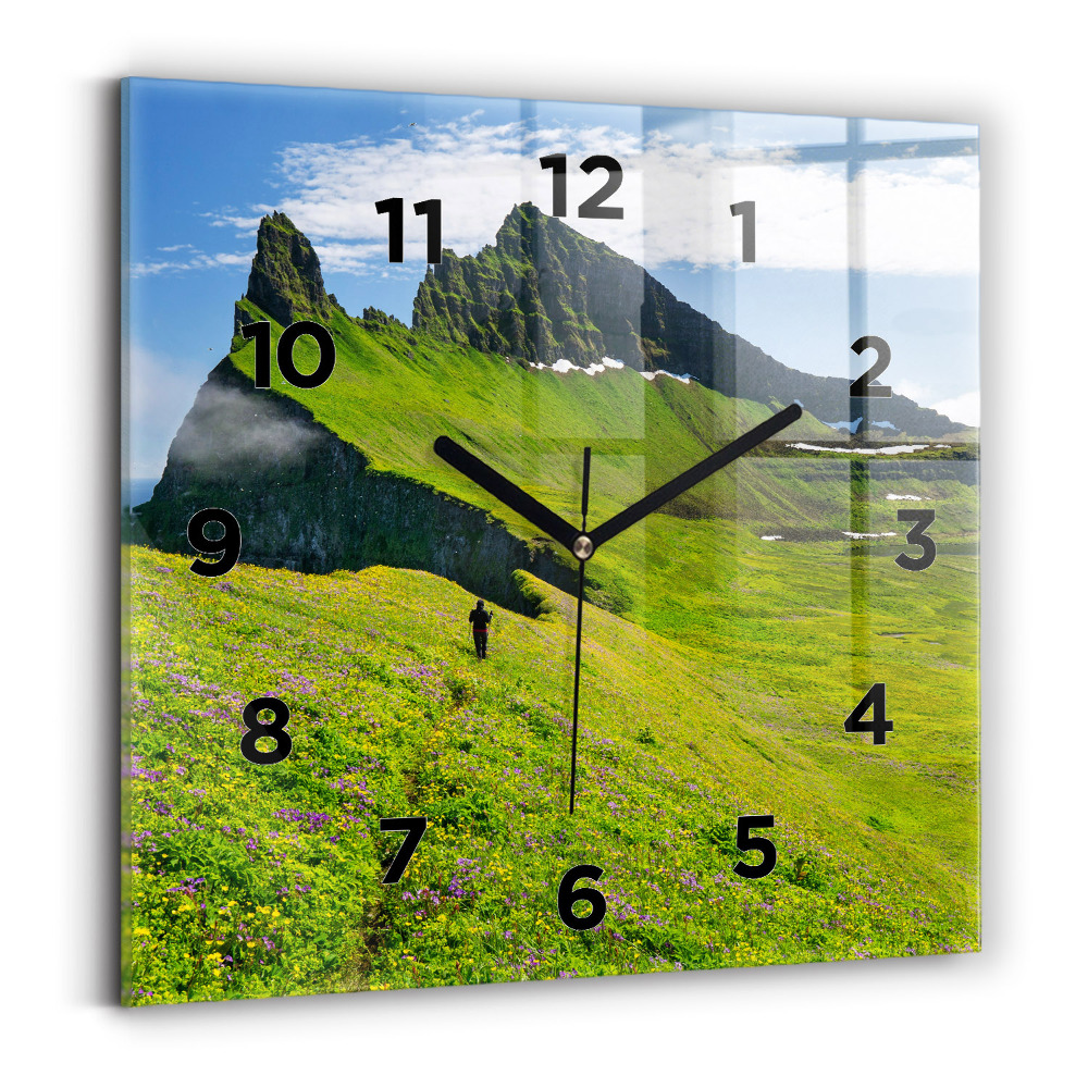 Pendule carrée en verre Réserve naturelle de Hornstrandir, Islande