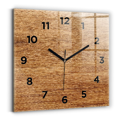 Horloge carrée en verre Bois clair