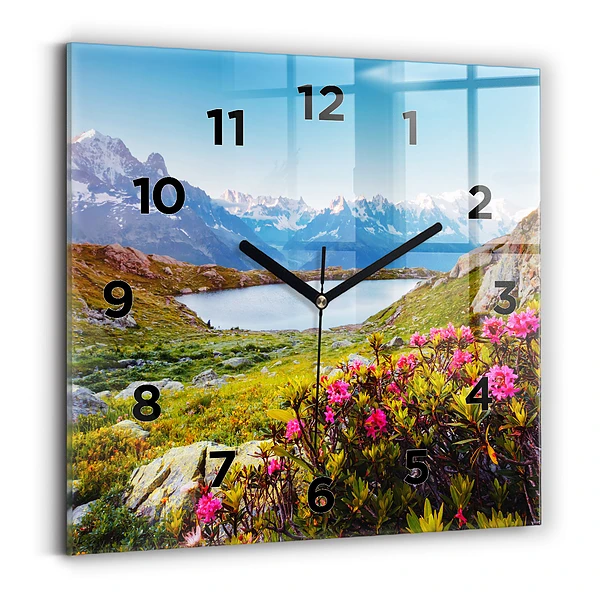 Horloge murale carrée Mont Blanc Chamonix glacier