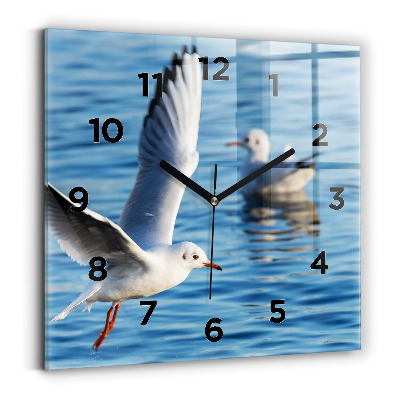Pendule carrée en verre Mouettes à Gdynia