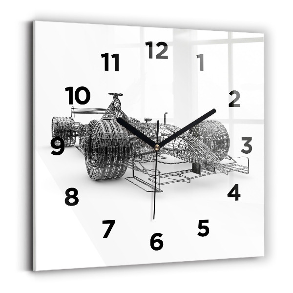 Horloge carrée en verre Structure d'une voiture de F1