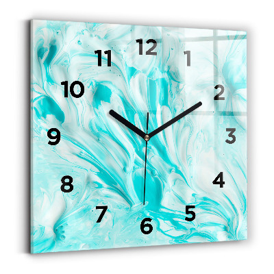 Horloge murale carrée Abstraction bleue