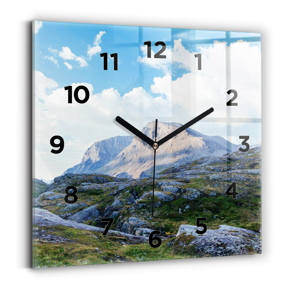 Horloge carrée en verre Paysage rocheux