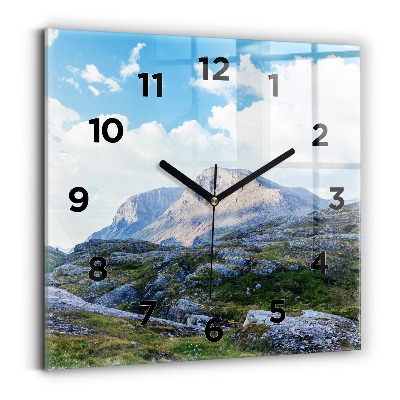 Horloge carrée en verre Paysage rocheux
