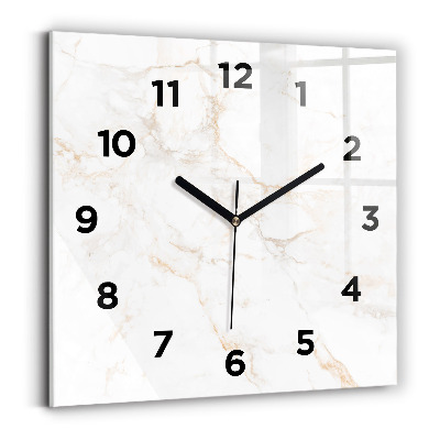 Pendule carrée en verre Marbre élégant