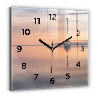 Pendule carrée en verre Lac Balaton USA