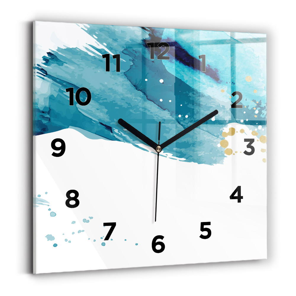 Horloge murale carrée Coups de pinceau