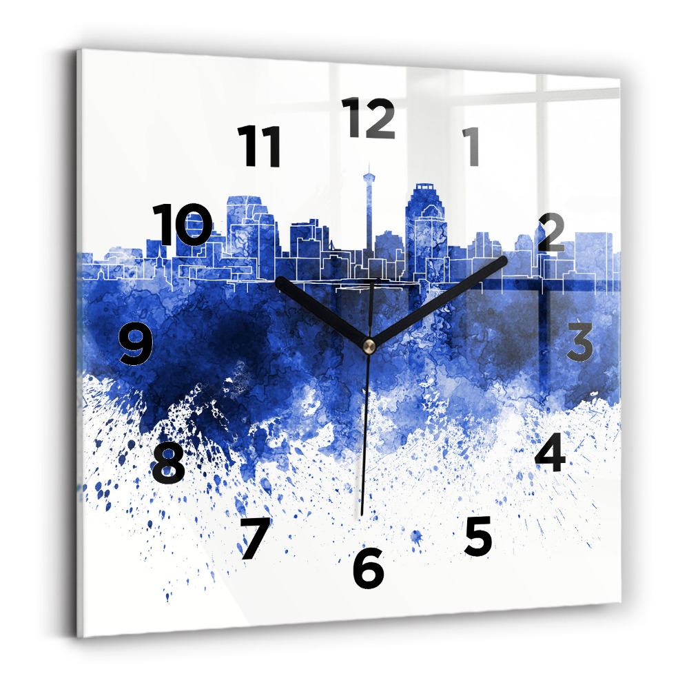 Horloge murale carrée Aquarelle de San Antonio