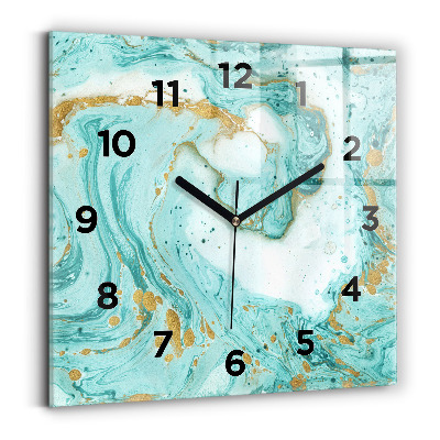 Horloge carrée en verre Texture de marbre