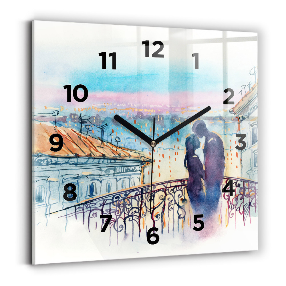 Horloge murale carrée Personnes sur aquarelle