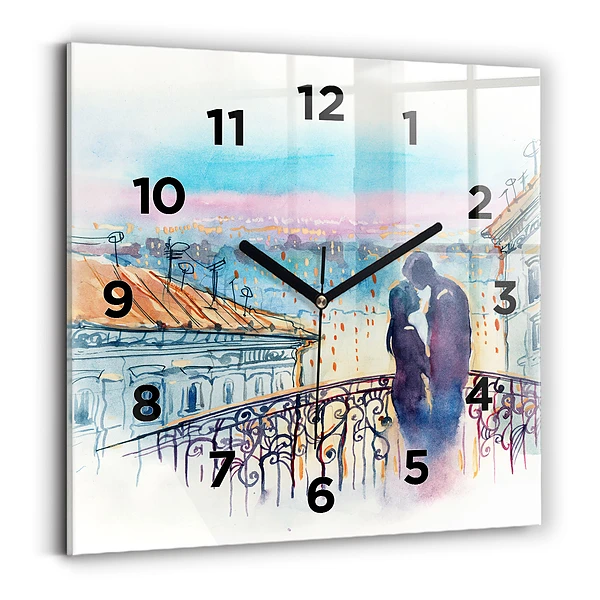 Horloge murale carrée Personnes sur aquarelle