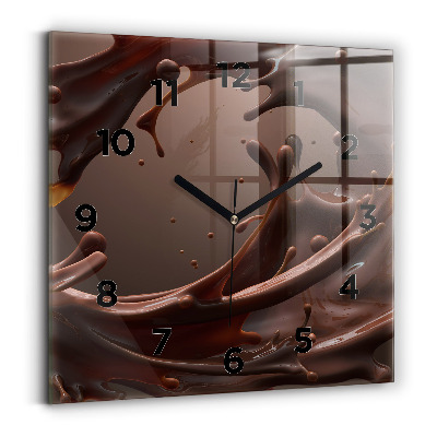 Pendule carrée en verre Vagues de cacao