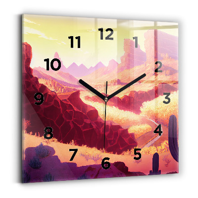 Horloge carrée en verre Désert de l'Arizona