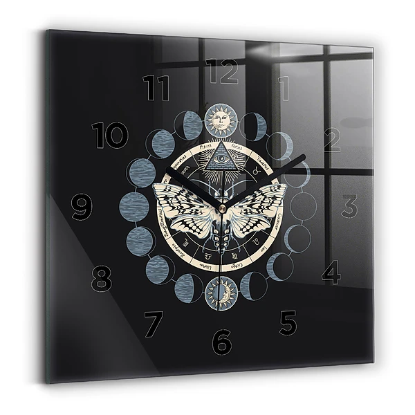 Horloge carrée en verre Phases de la lune