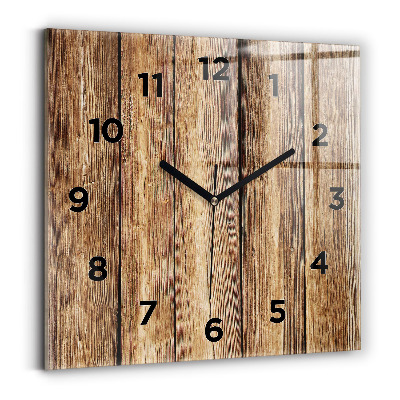 Horloge murale carrée Planches en bois