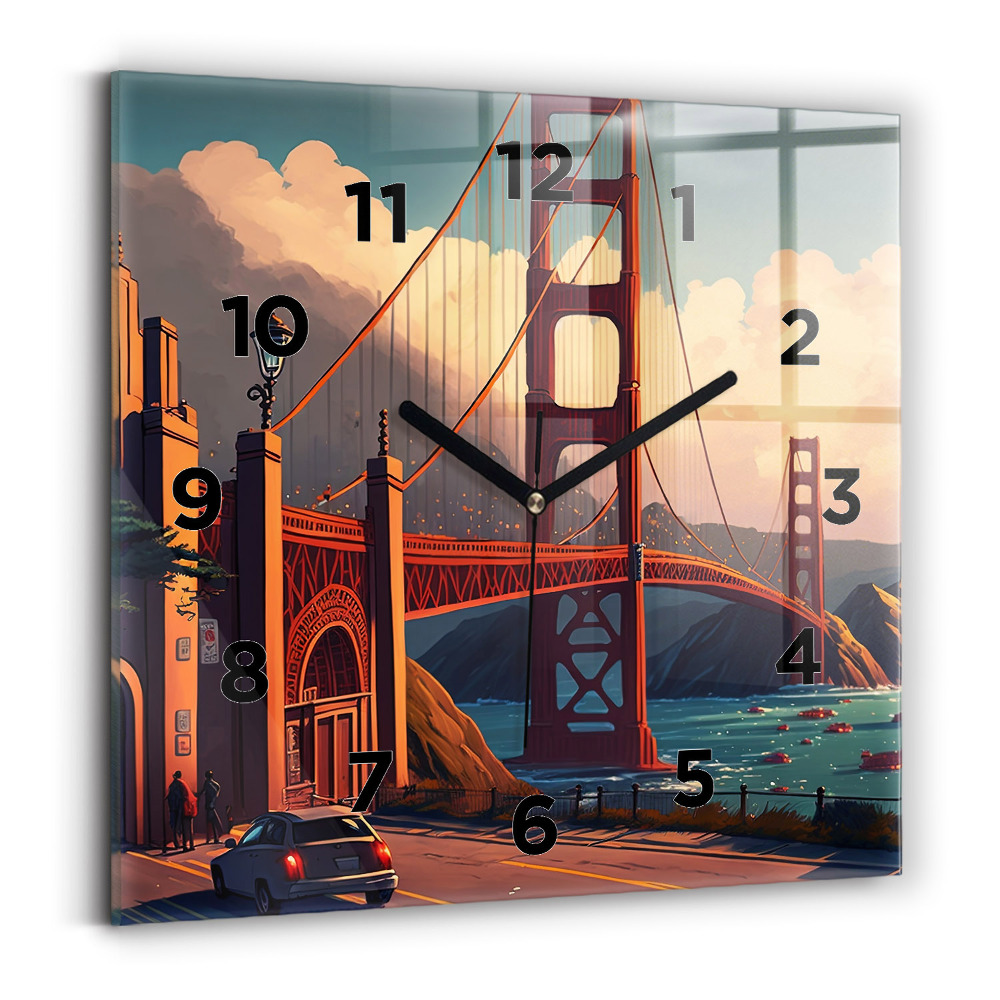 Horloge carrée en verre Pont à San Francisco