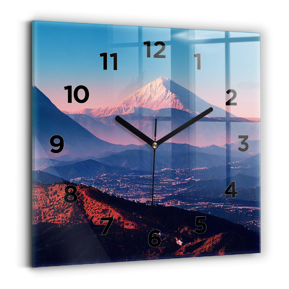 Pendule carrée en verre Montagnes à San Antonio USA