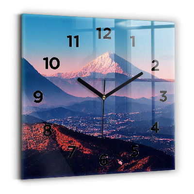 Pendule carrée en verre Montagnes à San Antonio USA