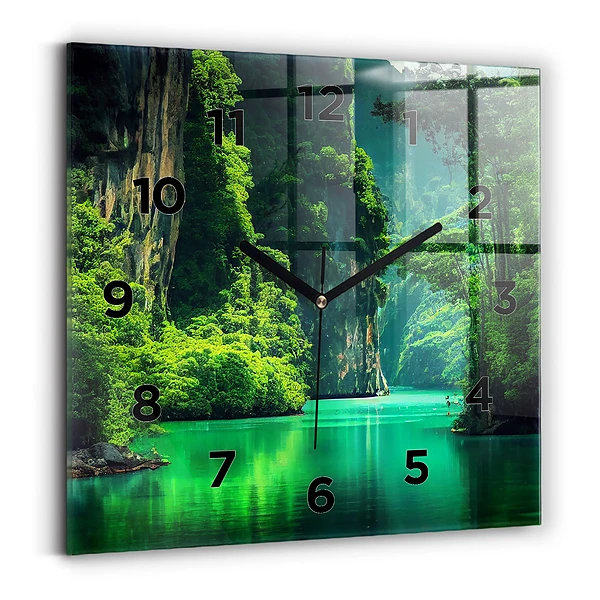 Horloge murale carrée Paysage naturel de Thaïlande