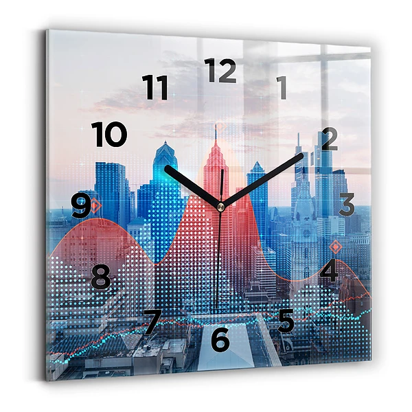 Horloge carrée en verre Gratte-ciel à Philadelphie