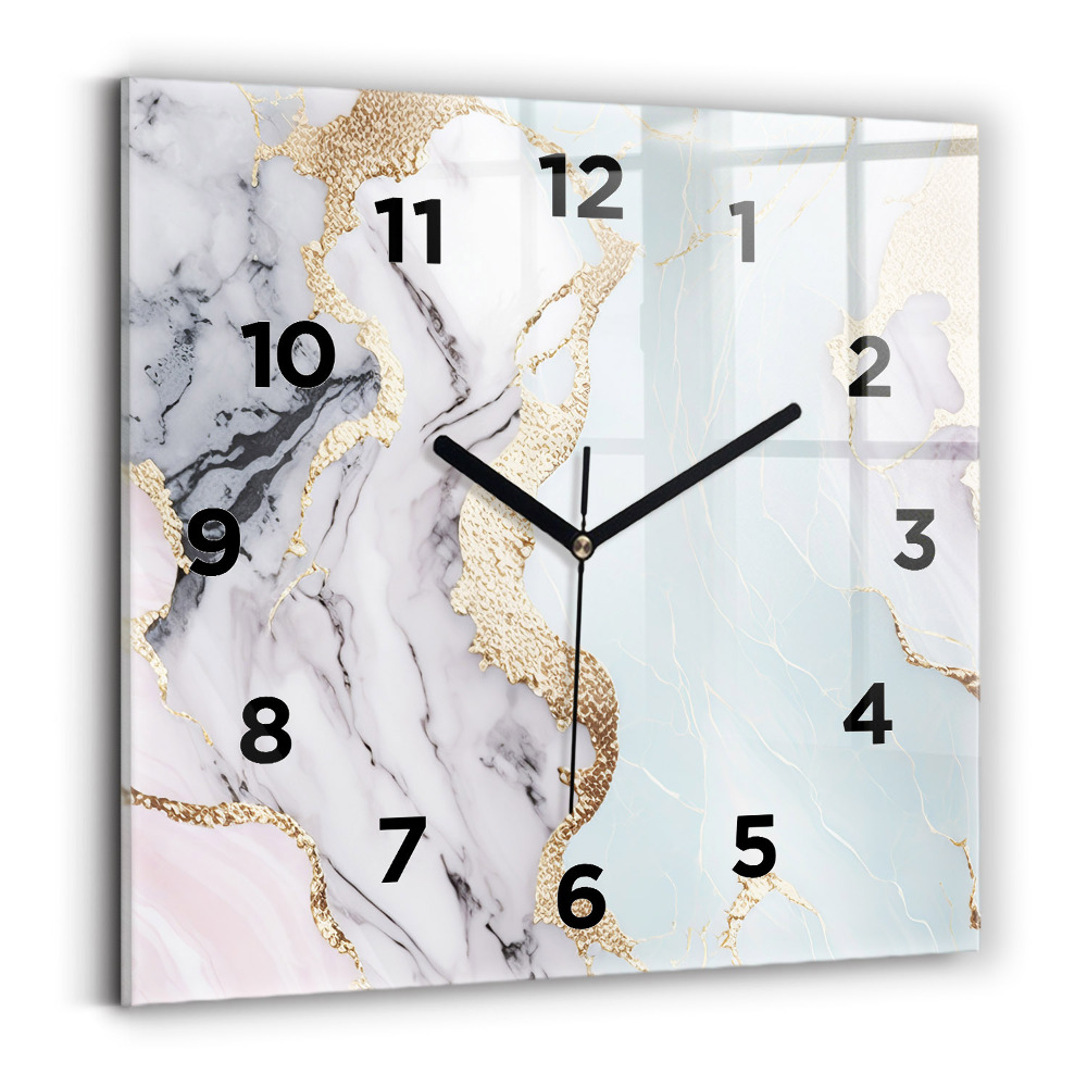 Horloge murale carrée Marbre pastel