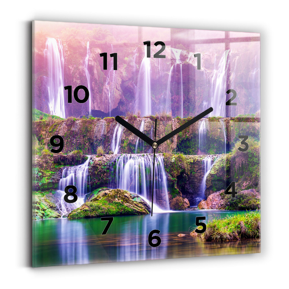 Horloge carrée en verre Chute d'eau Jiulong Chine