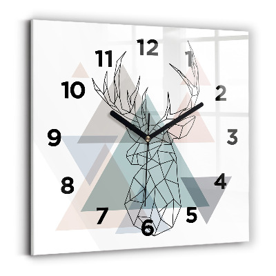 Pendule carrée en verre Renne style scandinave