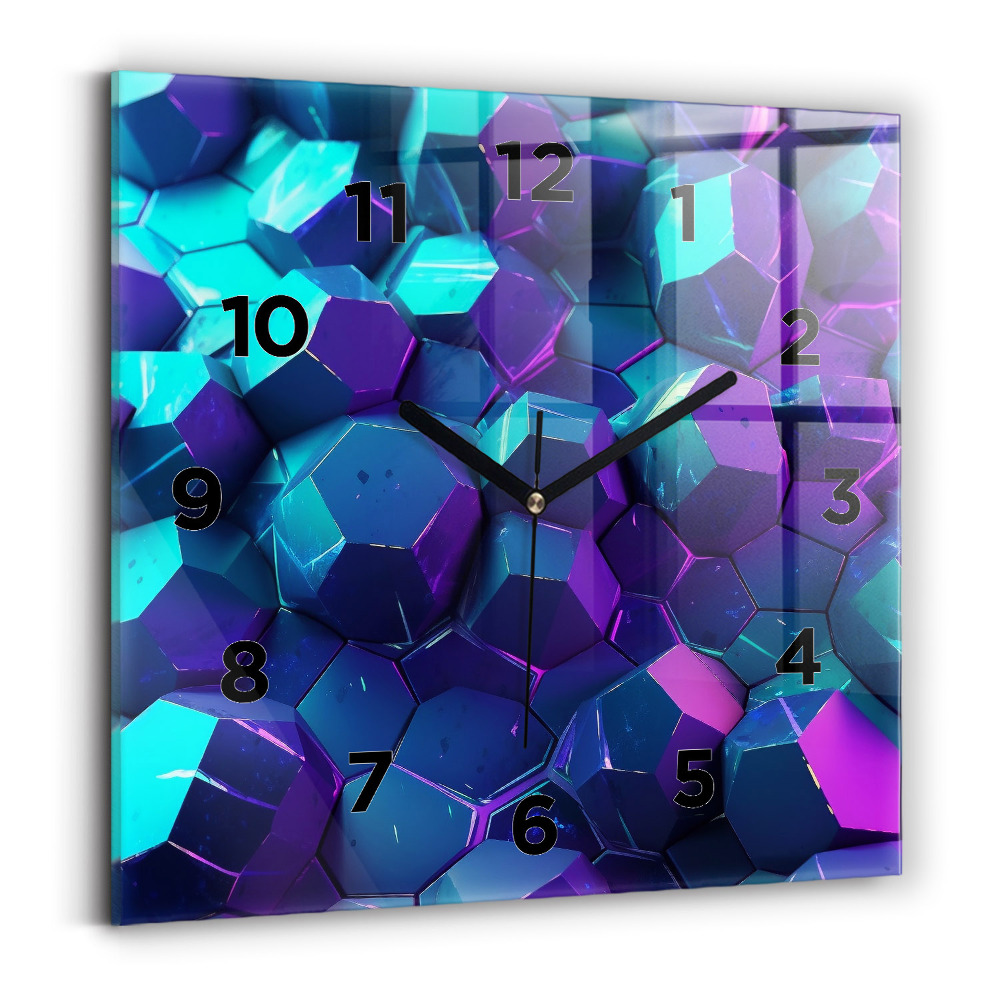 Pendule carrée en verre Formes géométriques
