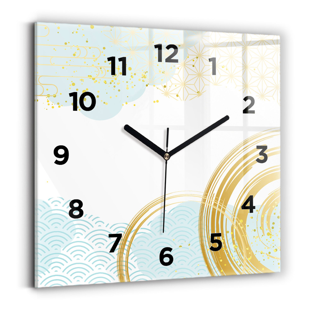 Horloge carrée en verre Motif décoratif
