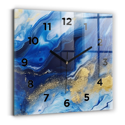 Horloge murale carrée Marbre bleu