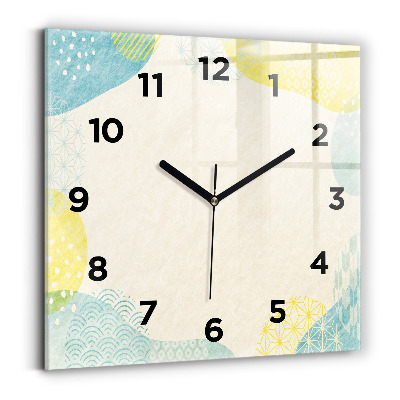 Pendule carrée en verre Cadre à motifs