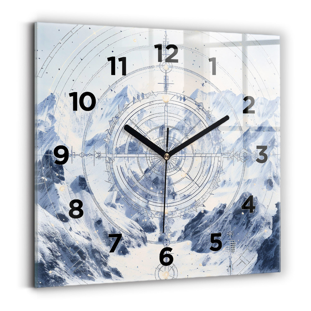 Horloge murale carrée Dessins bleus