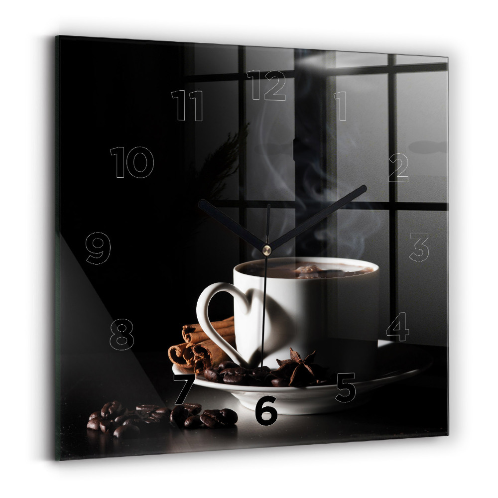 Horloge murale carrée Tasse de café