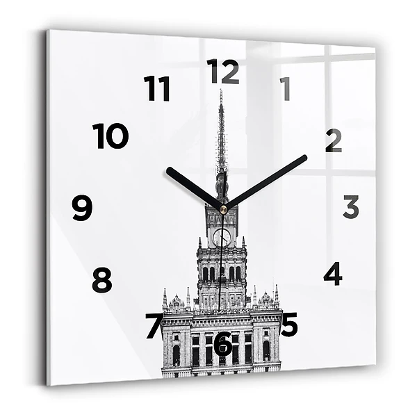 Horloge carrée en verre Palais de la culture et des sciences