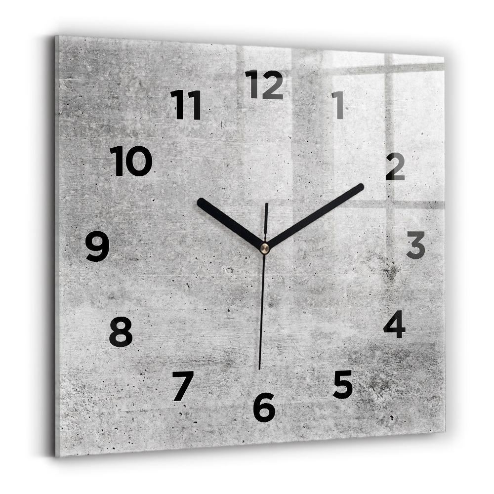 Pendule carrée en verre Mur brut