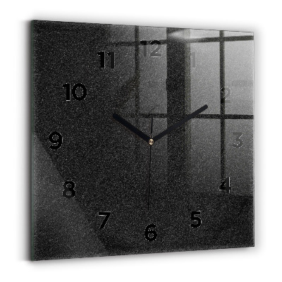 Horloge carrée en verre Rocher sombre
