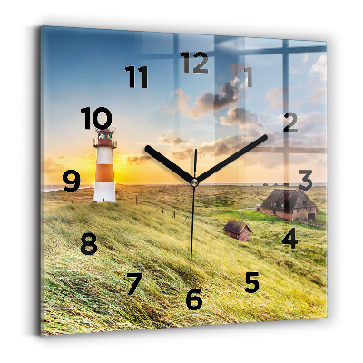 Horloge carrée en verre Phare