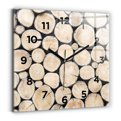 Horloge murale carrée Tronc d'arbre coupé