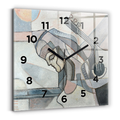 Horloge carrée en verre Peinture abstraite