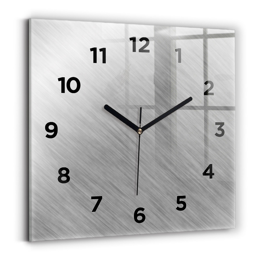Pendule carrée en verre Mur en métal