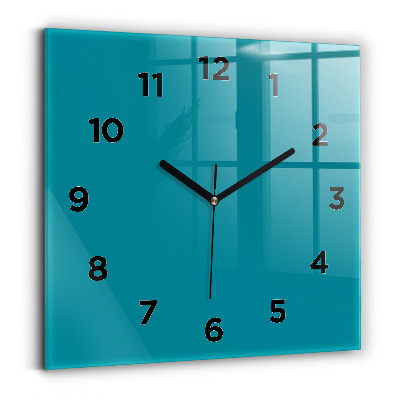 Horloge carrée en verre Bleu marine