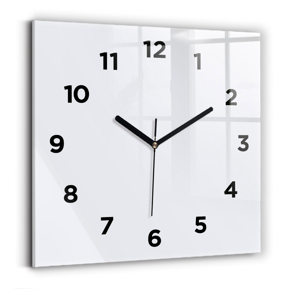 Horloge carrée en verre Blanc