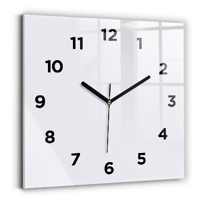 Horloge carrée en verre Blanc