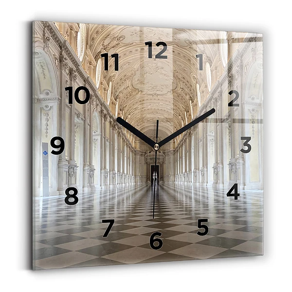 Horloge carrée en verre Musée de La Veneria Reale