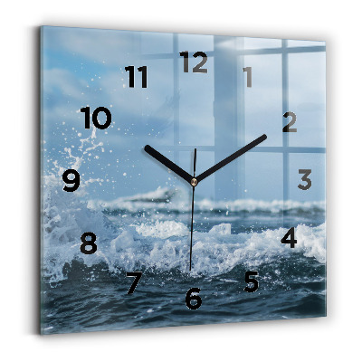 Horloge carrée en verre Photographie de vagues