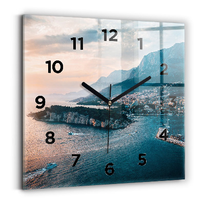 Pendule carrée en verre Île en Croatie