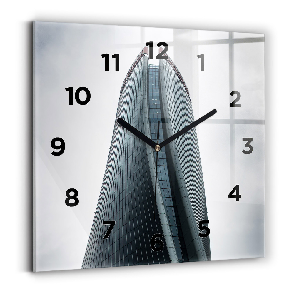 Pendule carrée en verre Gratte-ciel de Milan