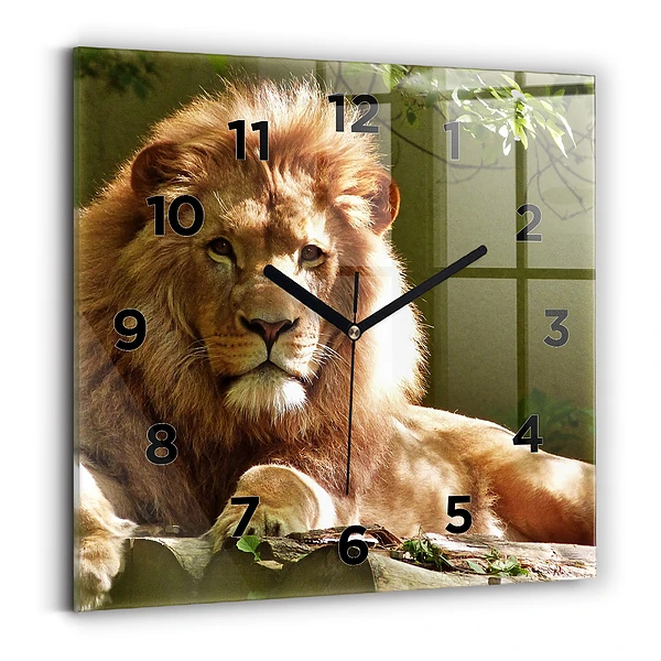 Horloge murale carrée Portrait d'un lion