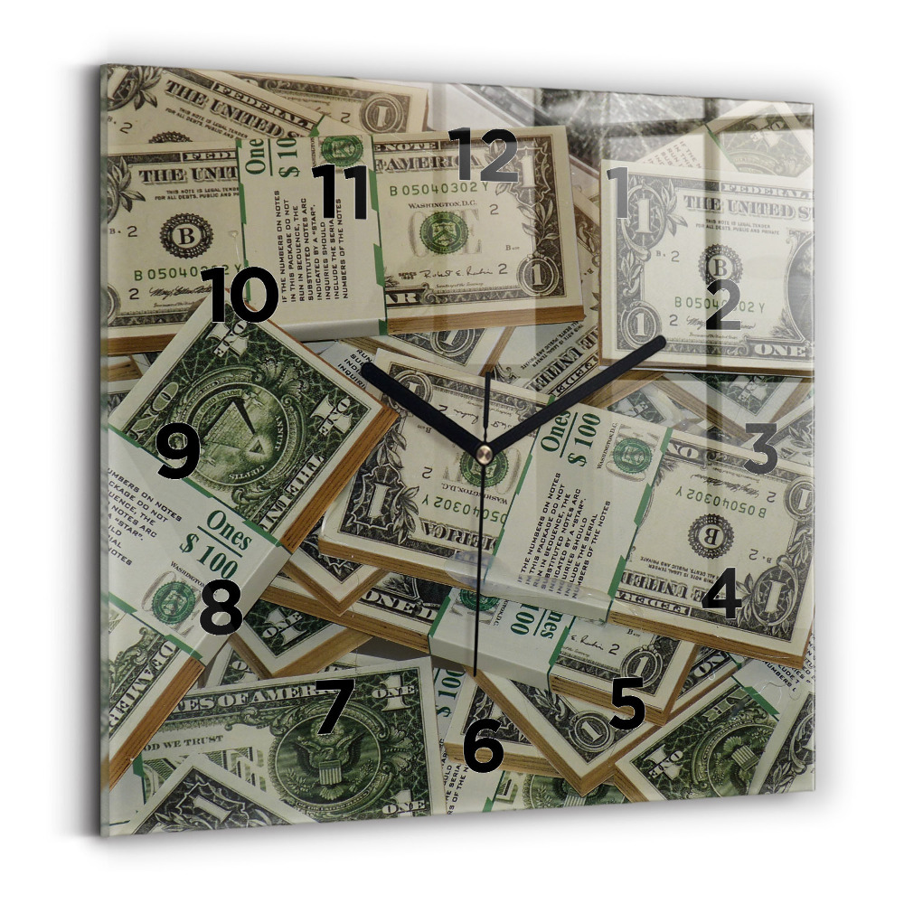 Horloge murale carrée 1 dollar américain