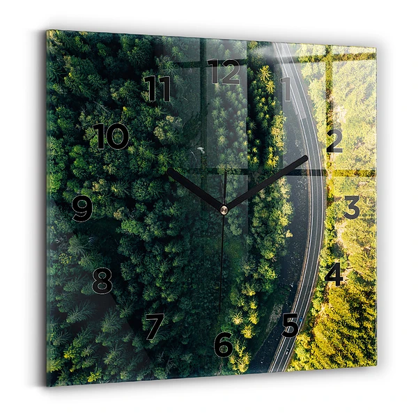Horloge murale carrée Forêt vue d'un oiseau